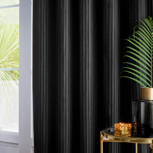 Corinthian 117x182 Eyelet Curtains Black - view 4