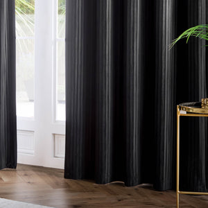 Corinthian 117x182 Eyelet Curtains Black - view 6