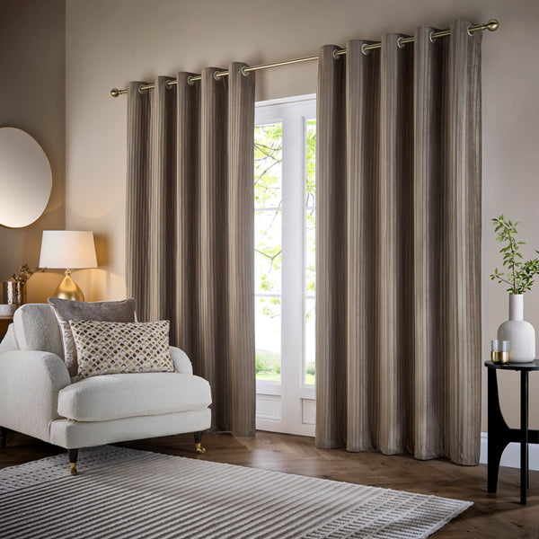 Corinthian 117x182 Eyelet Curtains Mink - view 3