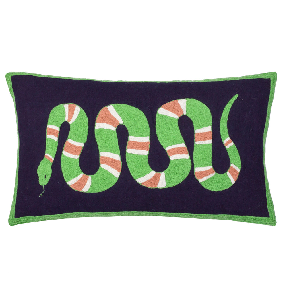 Coral Snake 30x50 Feather Filled Cushion Lime