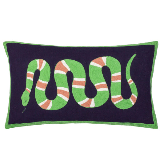 CORAL SNAKE 30X50 FEATHER FILLED CUSHION LIME
