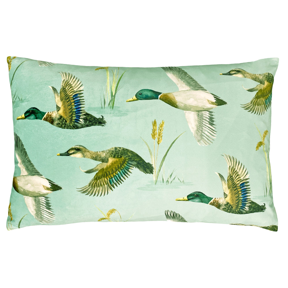 Country Duck Pond 40x60 Feather Filled Cushion Mint - Canwell Interiors Limited - Riva