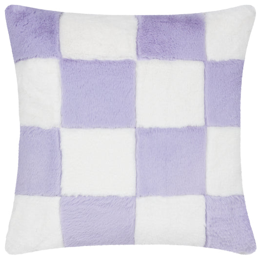 COZEE CHECK 50X50 FEATHER FILLED CUSHION LILAC