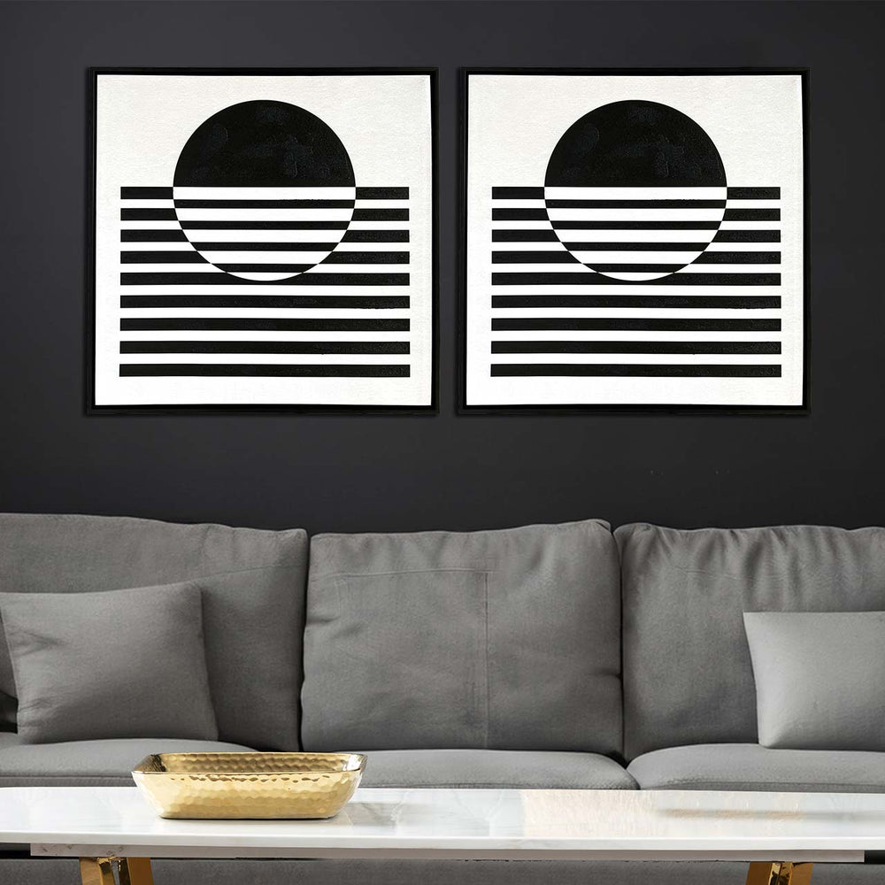 CP404 63x63 Framed Abstract Canvas Black and White