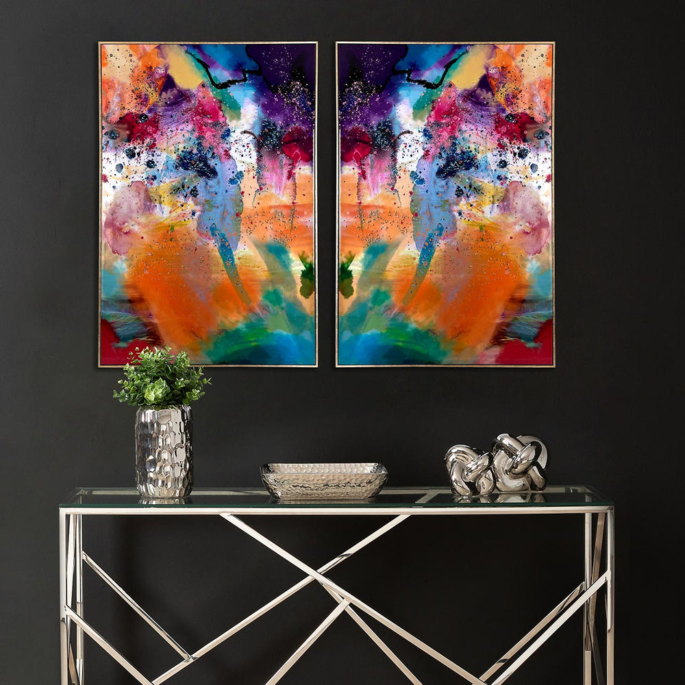 CP412L 82x122 Framed Multicolored Abstract Canvas