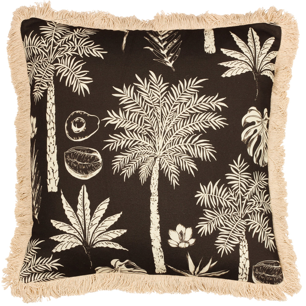 Colonial Palm 45x45 Feather Filled Cushion Espresso - Canwell Interiors Limited - Riva