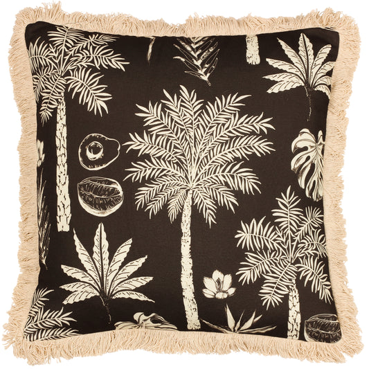 COLONIAL PALM 45X45 FEATHER FILLED CUSHION ESPRESSO