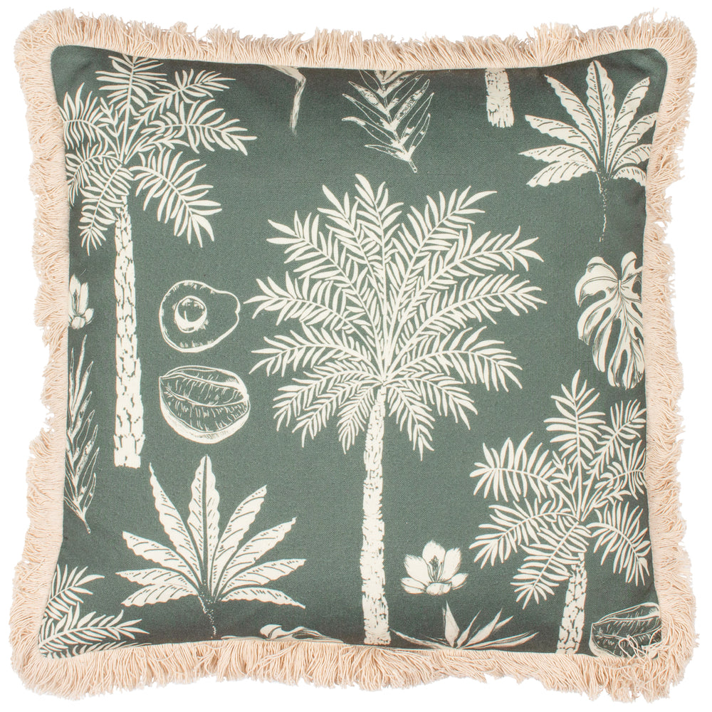 Colonial Palm 45x45 Feather Filled Cushion Forest