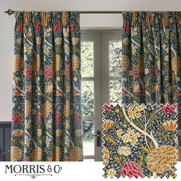 Cray 117x182 Pencil Pleat Curtains Indigo/berry - view 2
