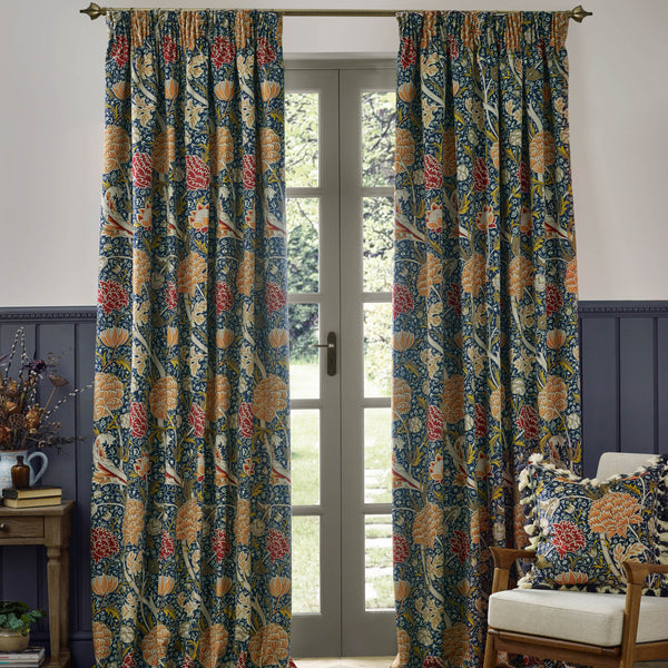 Cray 117x182 Pencil Pleat Curtains Indigo/berry - view 3