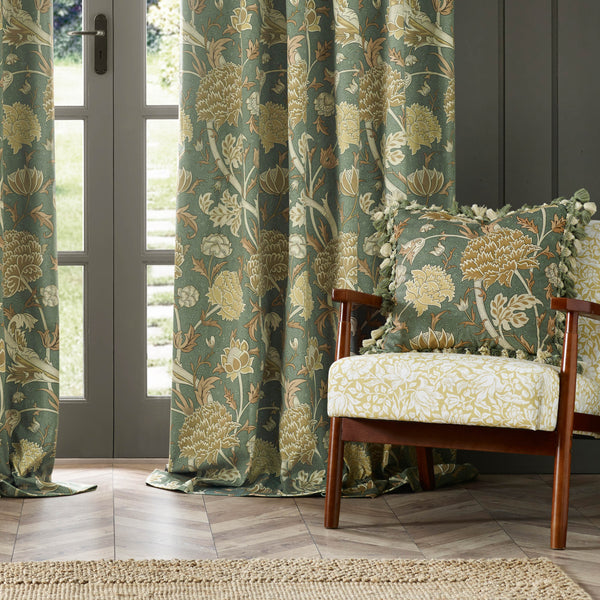 Cray 228x137 Pencil Pleat Curtains Sage/sunflower - view 5