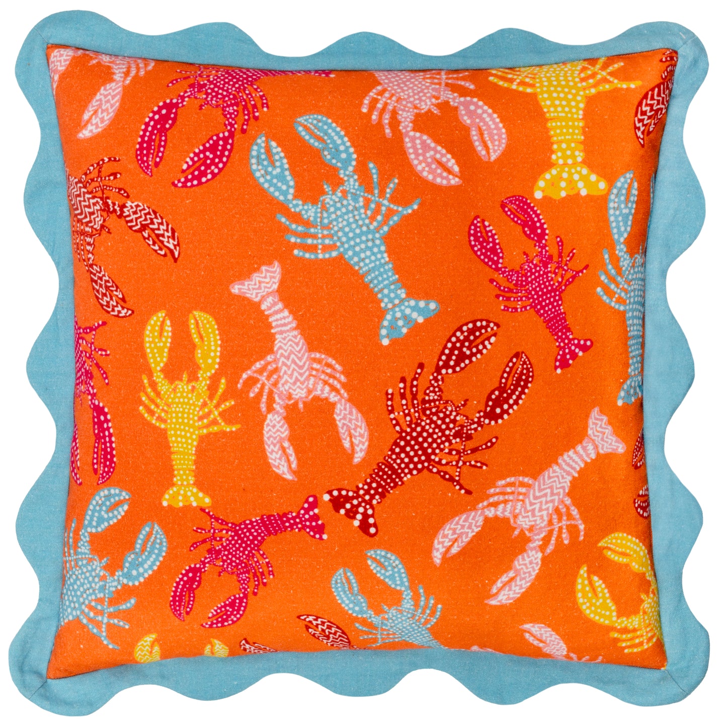 CRUSTACEANS 50X50 FEATHER FILLED CUSHION ORANGEADE