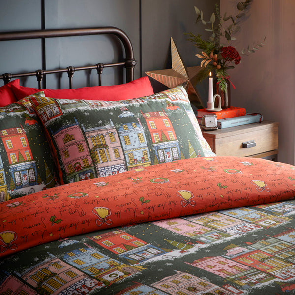 Christmas Spirit Single Duvet Set Green - Riva