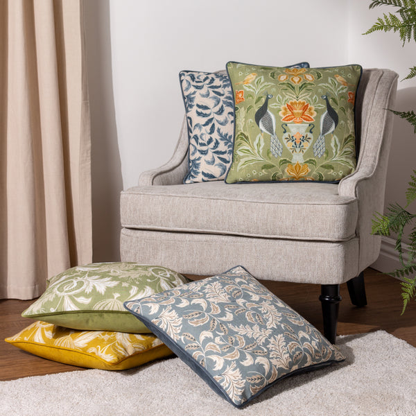 Chatsworth Topiary 43x43 Feather Filled Cushion Petrol - view 5