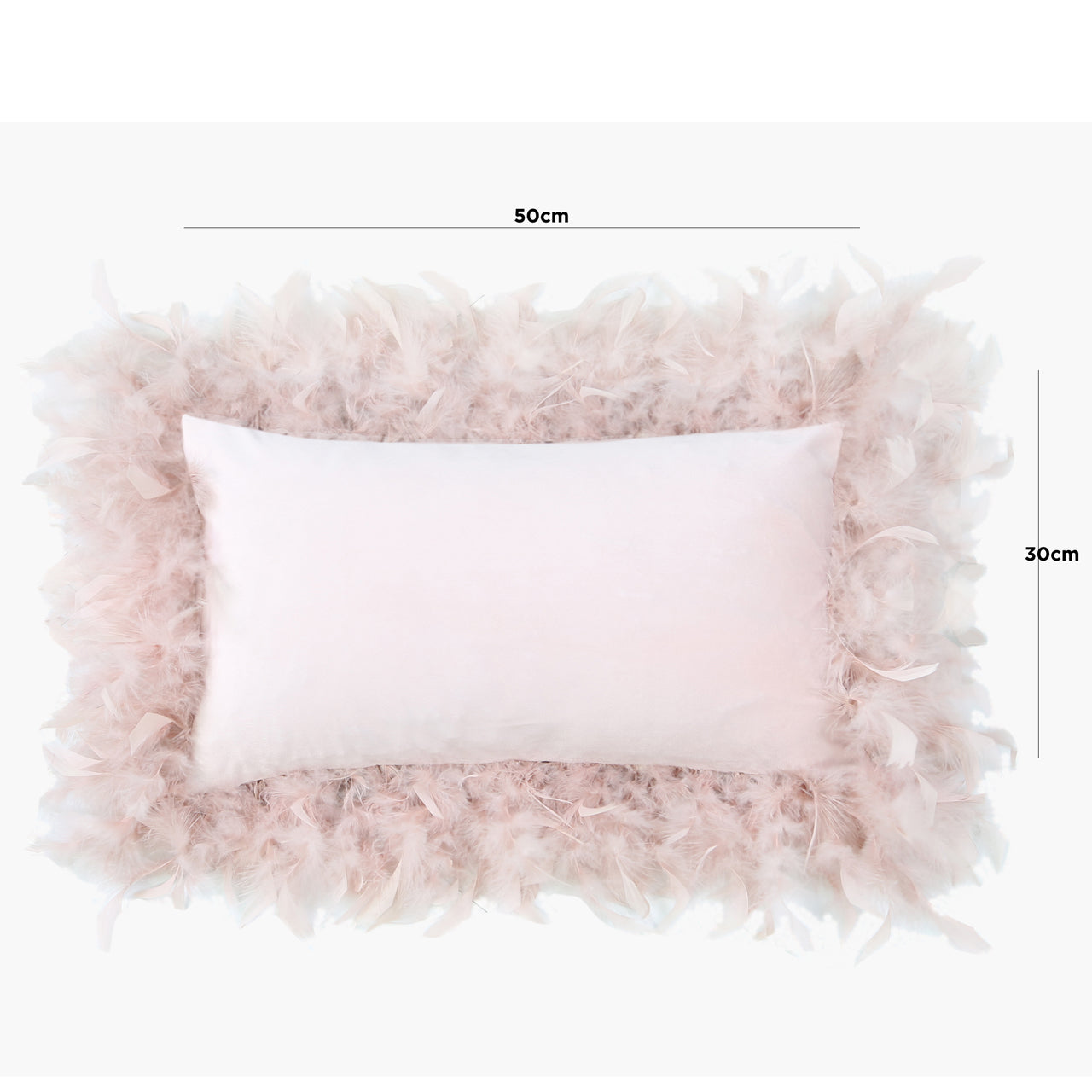 Unfld CU573 30x50 Velv Feather Edge Cu Cov Blush Pink