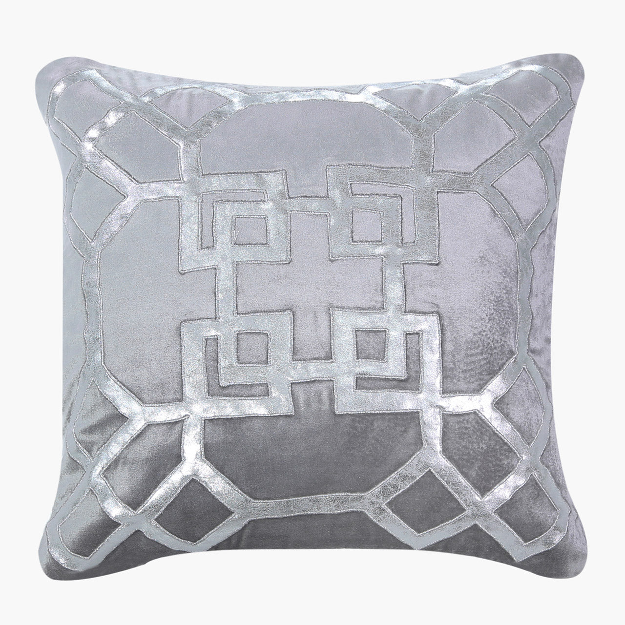 Flld CU575 50x50 Velvet Geo Cu Cov Grey Silver 5050WH Pad