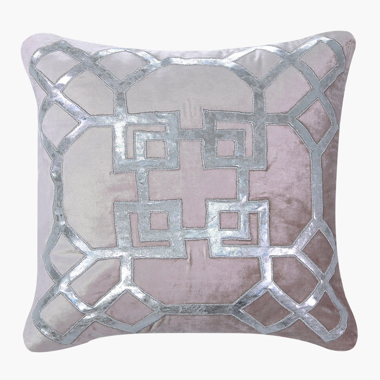 Flld CU575 50x50 Velvet Geo Cu Cov Blush Pink Silv 5050WH Pad