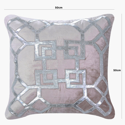 Unfld CU575 50x50  Velvet Geo Cu Cover Blush Pink Silver