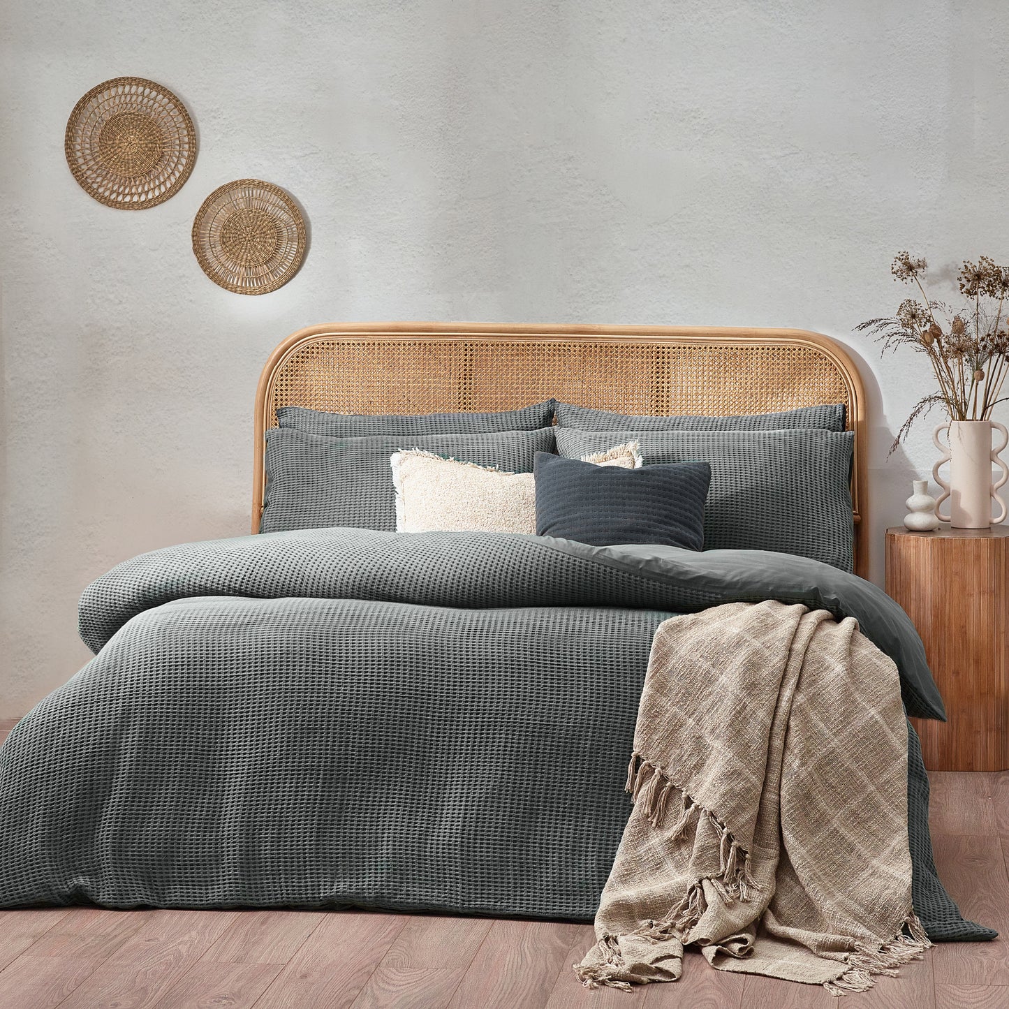 CHUNKY WAFFLE SINGLE DUVET SET DUSK