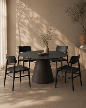 Mono Solid Oak Dining Chair - Matte Black - Tommy Franks