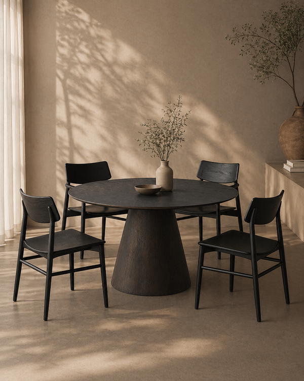 Mono Solid Oak Dining Chair - Matte Black - Tommy Franks