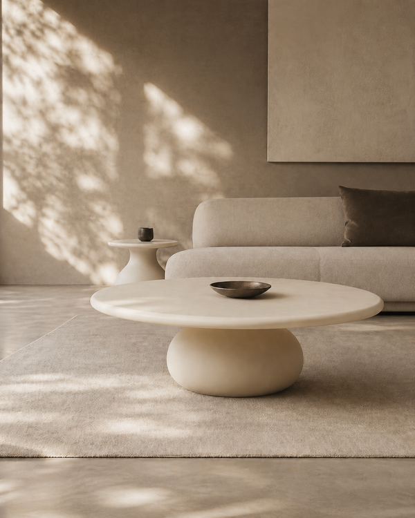 Rolo Coffee Table - Matte Beige - Tommy Franks