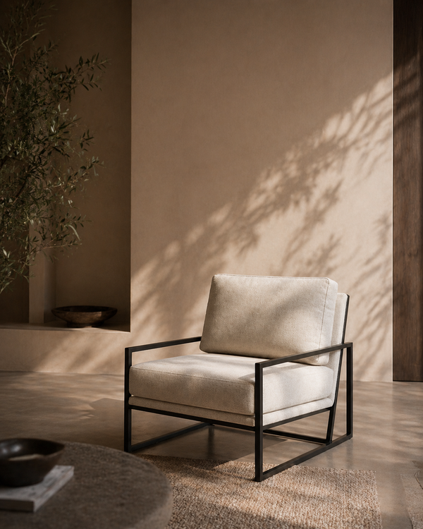 Newell Lounge Chair - Avery Velour Cream - Tommy Franks