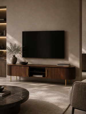 Lantine TV Unit - Walnut & Brass - Tommy Franks