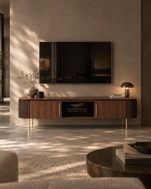 Lantine TV Unit - Walnut & Brass - Tommy Franks