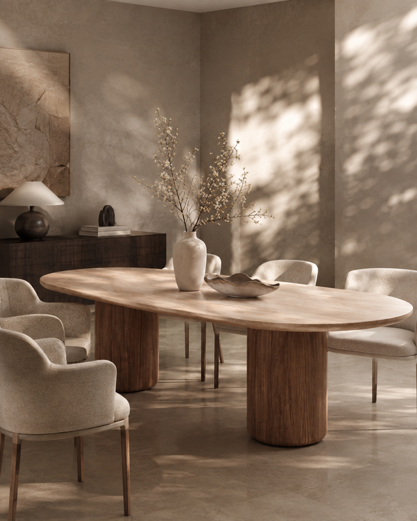 Basilca Dining Table 270 - Walnut Travertine - Tommy Franks