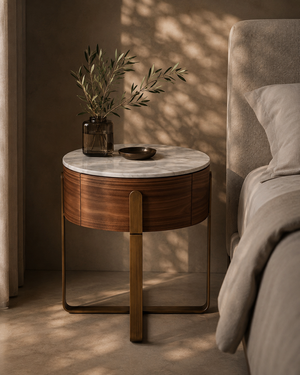 Aurelia Round Bedside Table - Tommy Franks