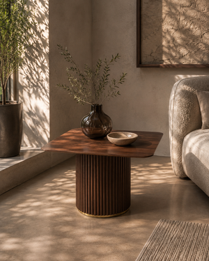 Lantine Side Table - Walnut & Brass - Tommy Franks