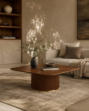 Lantine Coffee Table - Walnut & Brass - Tommy Franks
