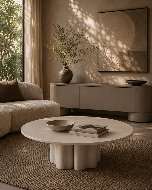 Moon Coffee Table - Matte Beige - Tommy Franks