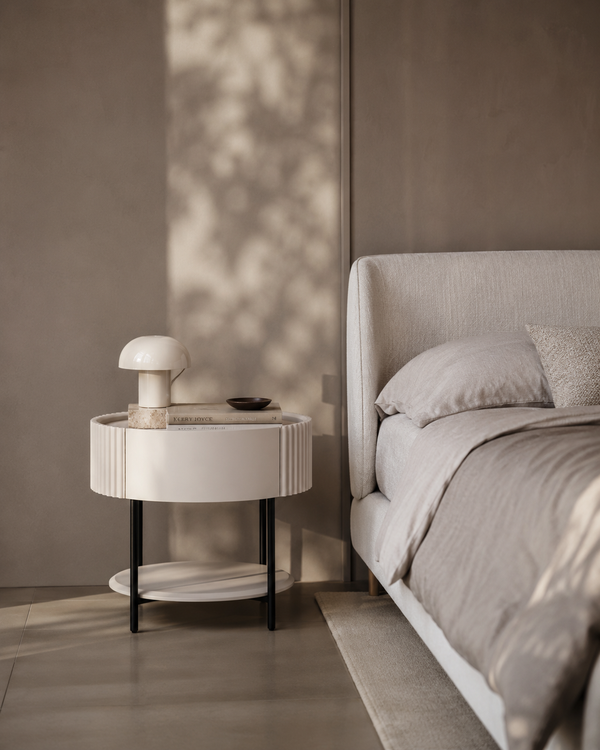 Avola Bedside Table - Matte Beige - Tommy Franks