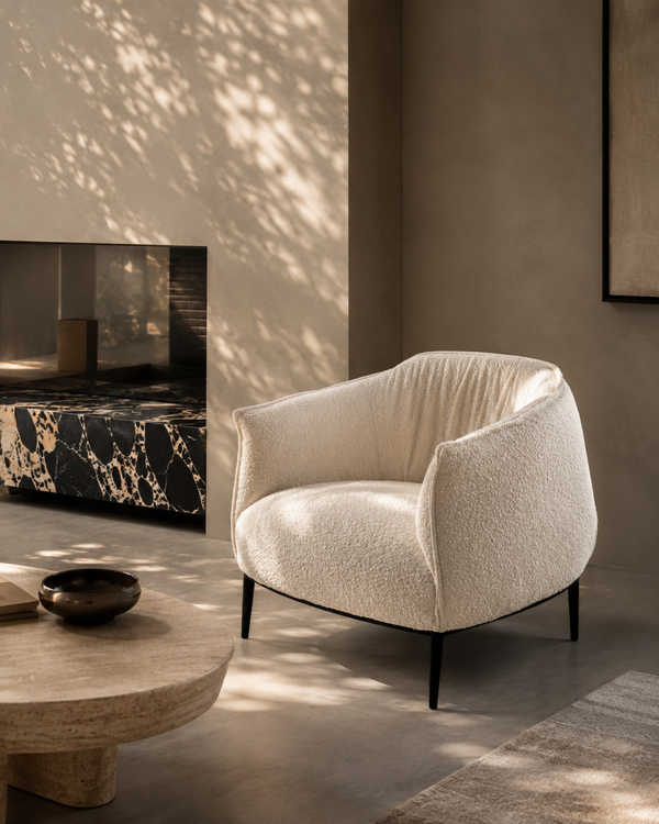 Tyrone Lounge Chair - Chex Bouclé Polar - Tommy Franks