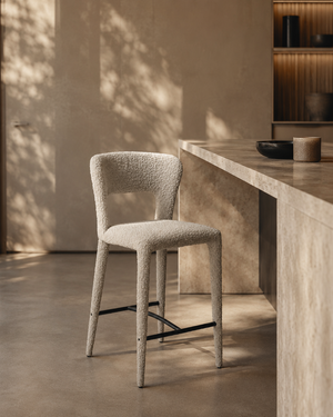 Pari I Bar Stool - Chex Boucle Steam - Tommy Franks