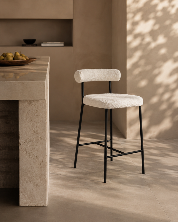 Alita Stool - Chex Bouclé Polar - Tommy Franks