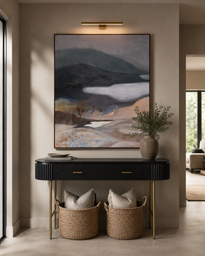 Lantine Console Table - Black Oak & Brass - Tommy Franks