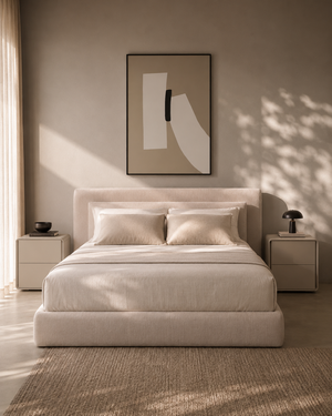 Kota Bedside Table - Matte Beige - Tommy Franks