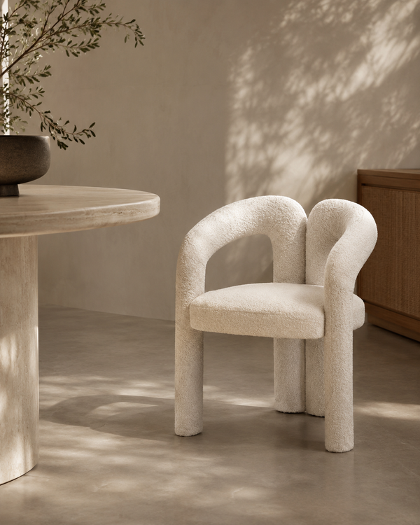 Mavis Dining Chair - Chex Polar Bouclé - Tommy Franks