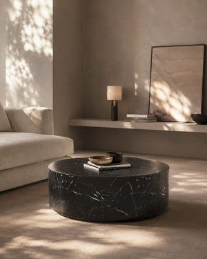 Ciladro Coffee Table - Faux Black Marble - Medium - Tommy Franks