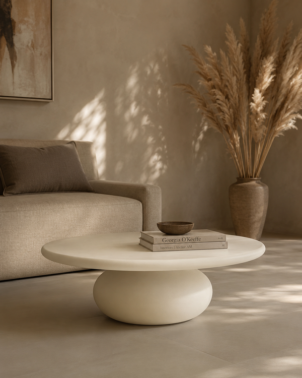 Rolo Coffee Table - Matte Beige - Tommy Franks