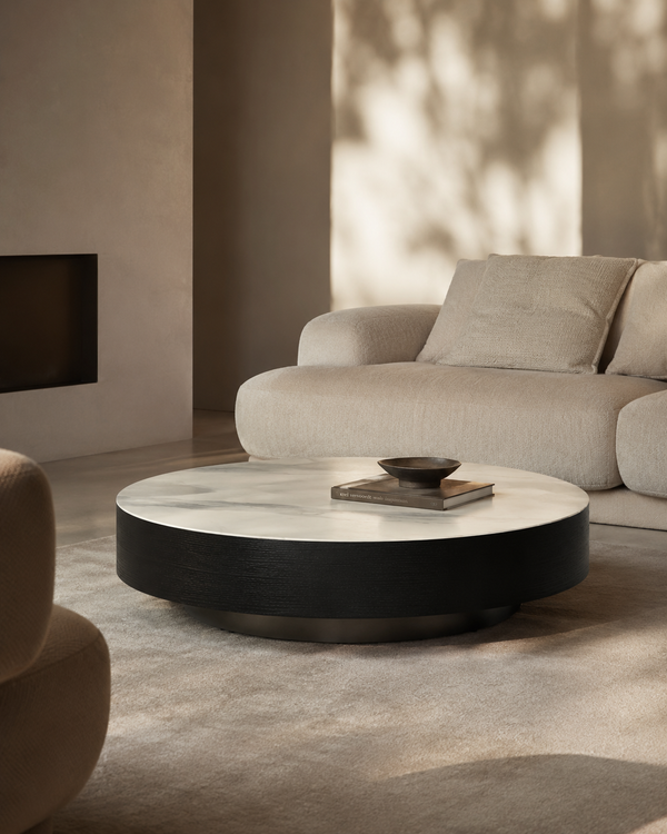 Coin Coffee Table - White Marble - Tommy Franks