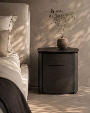 Blade Bedside Table - Smoke Oak - Tommy Franks