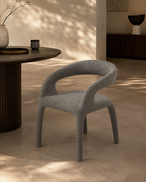 Escada Dining Chair - Chex Bouclé Charcoal - Tommy Franks
