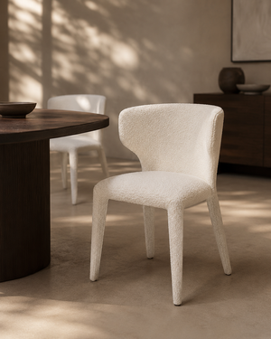 Vela Dining Chair - Chex Polar Bouclé - Tommy Franks