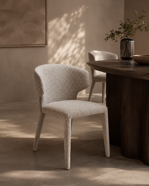 Vela Dining Chair - Chex Steam Bouclé - Tommy Franks