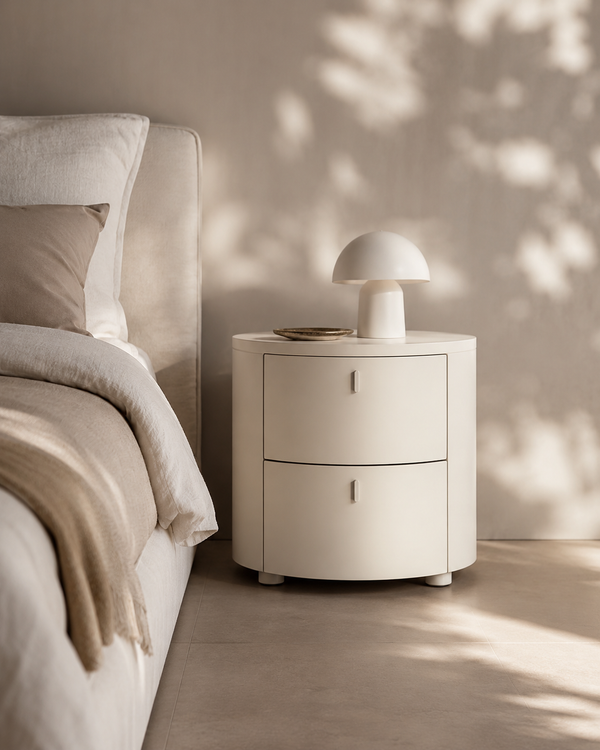 Sims Bedside Table - Matte Beige - Tommy Franks