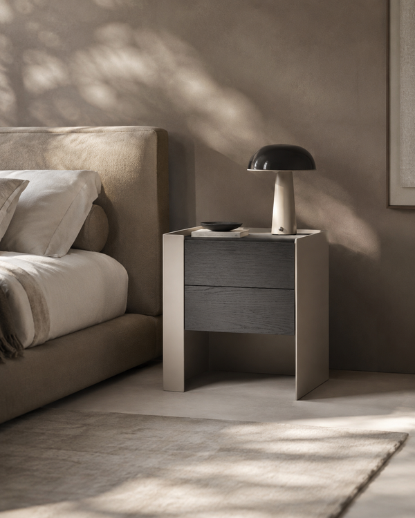 Tunica Bedside Table - Taupe - Pair - Tommy Franks
